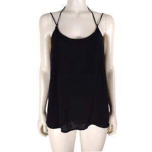 Honey Punch Black Spaghetti Strap Loose Fit Tent Blouse